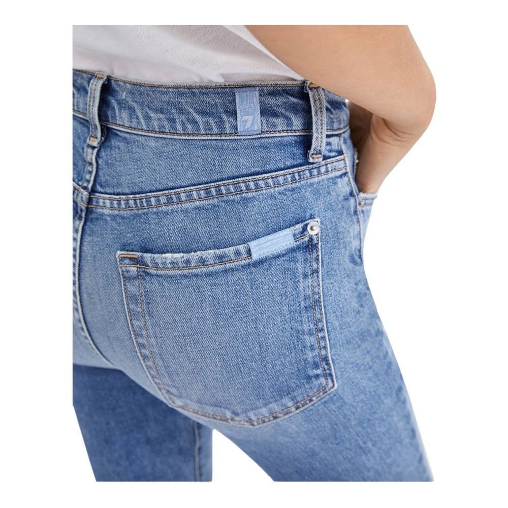 7 For All Mankind Women's Blue Step Hem Crop Denim Skinny Jeans Size 32 NWT - Picture 3 of 15